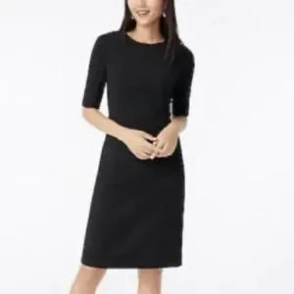 J.Crew Tall Black Elbow Sleeve Sheath Dress Size 16T NWT Classic Workwear